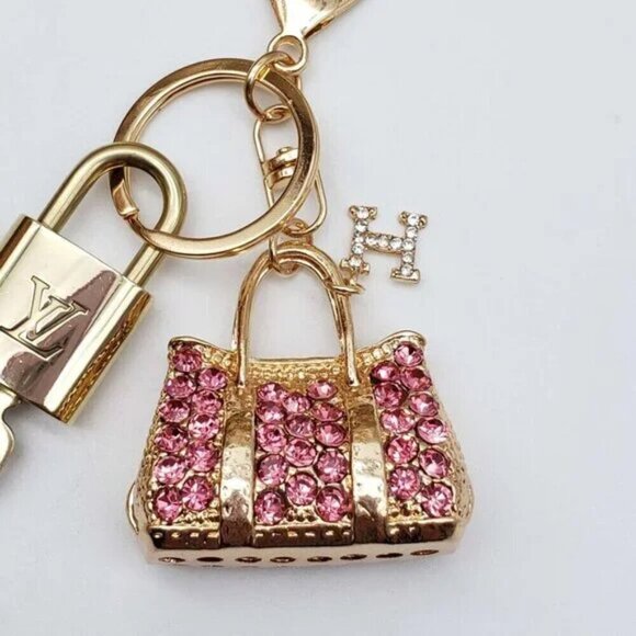 100% Auth Louis Vuitton Lock & Key with unbranded Bagcharm, Keycharm, Keychain - Picture 6 of 7